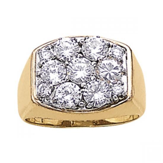 2.80 Carats Round Real Diamonds Men's Engagement Ring Two Tone Gold 14K