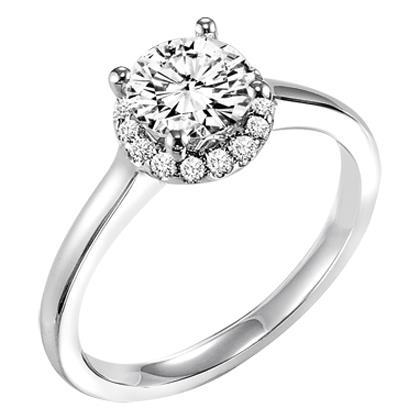 2.80 Ct Prong Set Round Genuine Diamond Ring Halo
