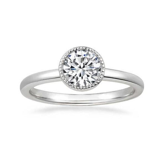 natural round diamond 2.85ct ring front view