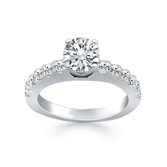 2.85 Carats Round Genuine Diamonds Anniversary Ring With Accents