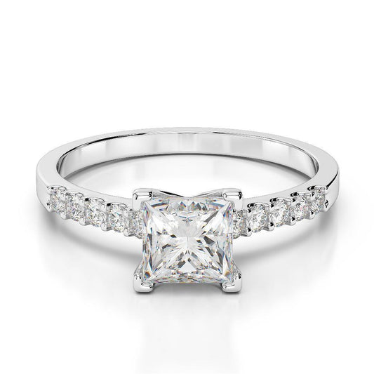 natural round diamond 2.85ct ring front view