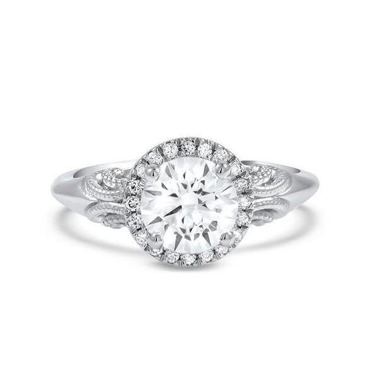 natural round diamond 2.85ct ring front view