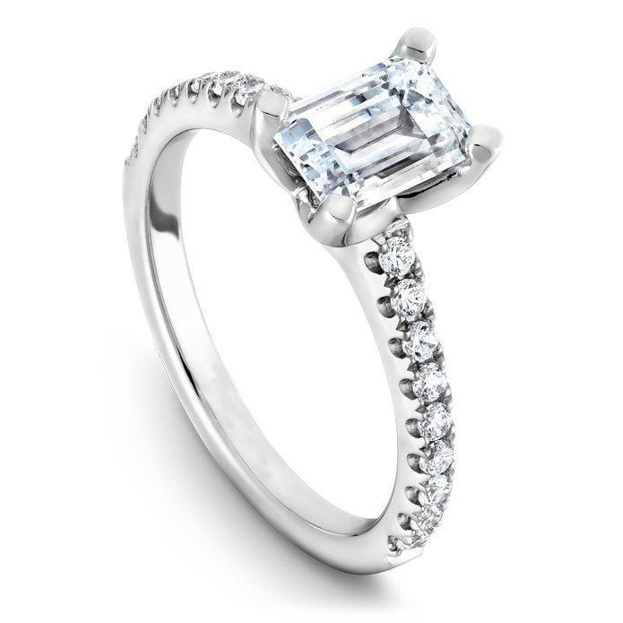 2.90 Ct Emerald And Round Cut Real Diamond Wedding Ring