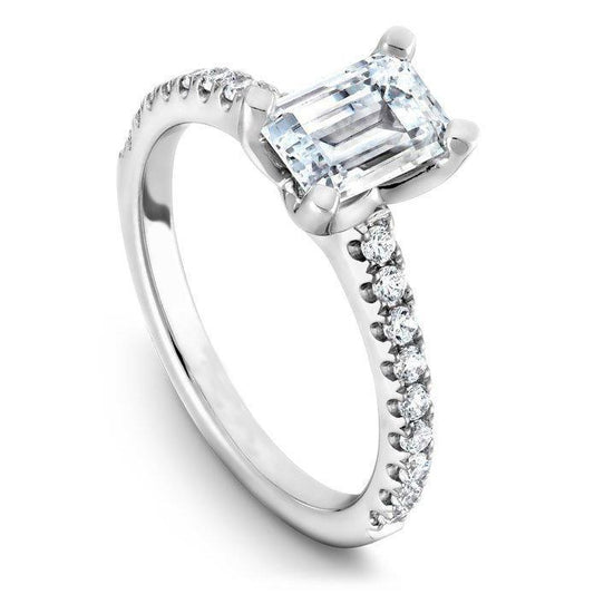 2.90 Ct Emerald And Round Cut Real Diamond Wedding Ring