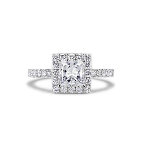 natural round diamond 2.90ct ring front view