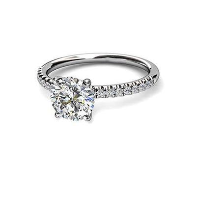 2.95 Carats Prong Set Sparkling Genuine Diamond Wedding Ring