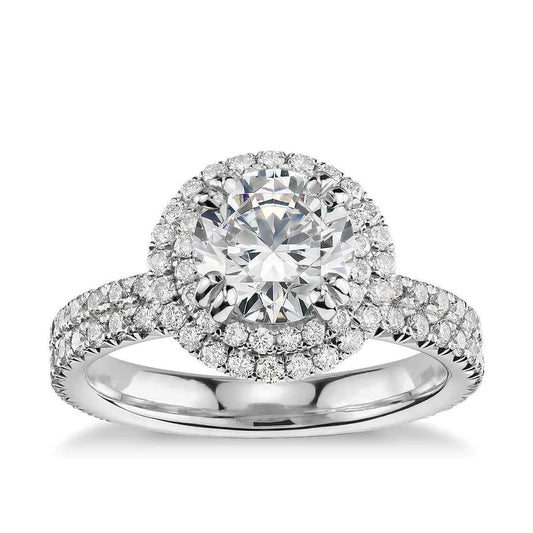 natural round diamond 2.97ct ring front view