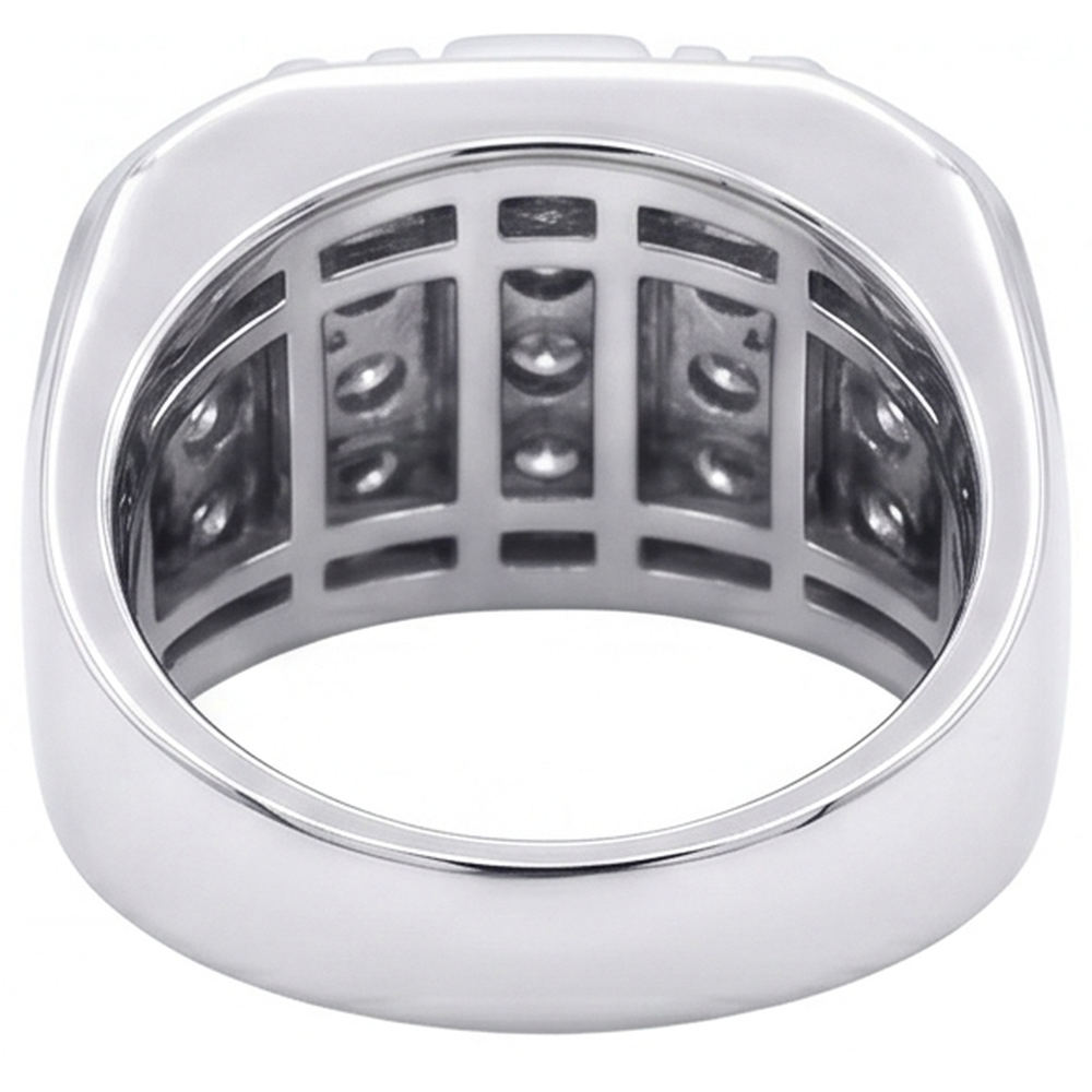 3.75 Carats Mens Natural Earth Mined Diamond Ring White Gold 14K