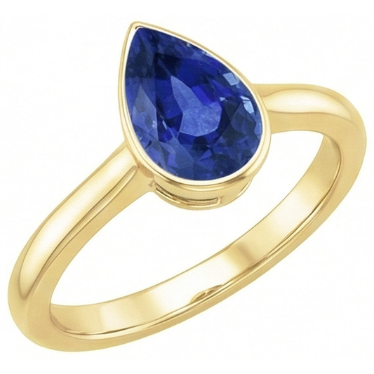 3 Carat Bezel Set Sapphire Engagement Ring