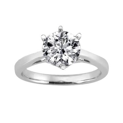 3 Carat Real Diamond Solitaire Engagement Ring White Gold 14K