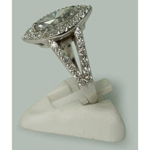 3 Carats Double Halo Marquise Real Diamond Engagement Ring Split Shank