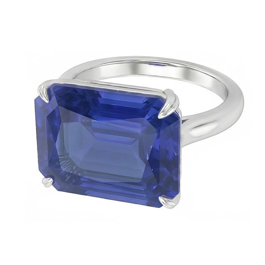 natural emerald sapphire 3ct ring front view