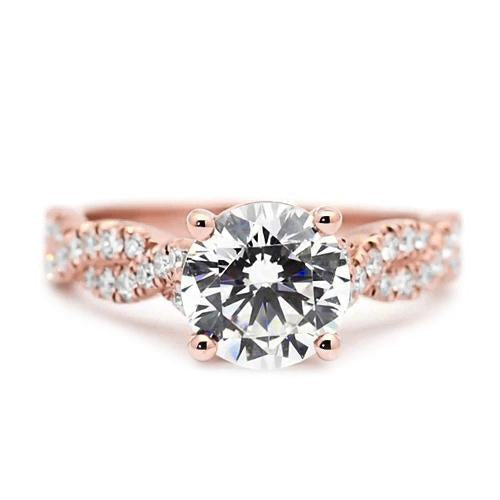 3 Carats Genuine Diamond Ring Rose Gold