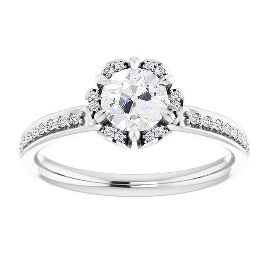 natural round diamond 3ct ring front view