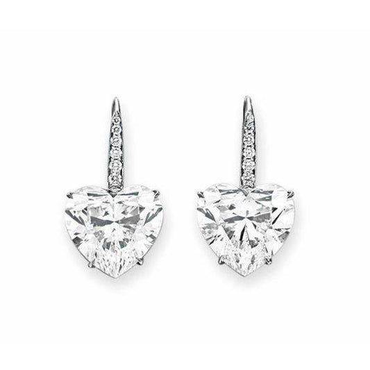 3 Carats Heart And Round Real Natural Earth Mined Diamond Earring Gold Women Jewellery