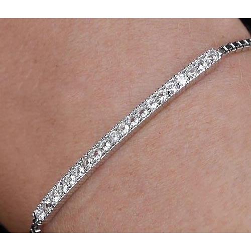 3 Carats Real Diamond Tennis Bracelet Prong Set White Gold 14K Jewelry