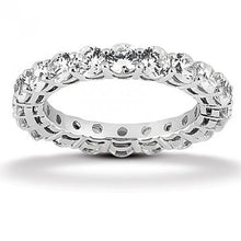3 Carats Round Natural Diamond Eternity Wedding Band White Gold 14K New