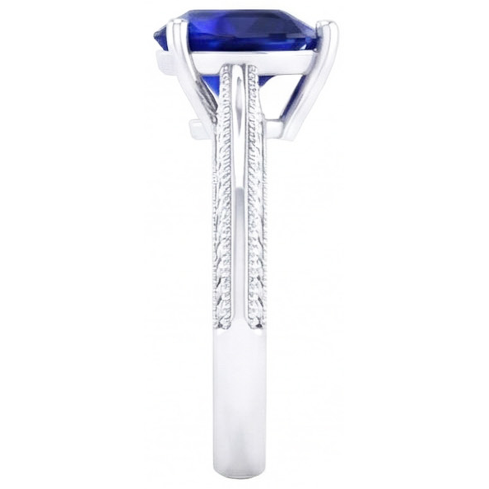 natural heart sapphire 3ct ring profile view