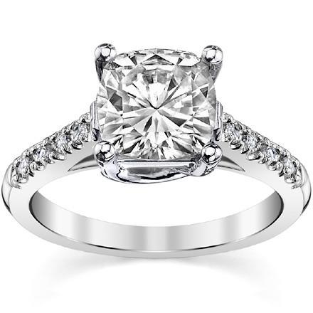 3 Ct Cushion And Round Cut Natural Diamonds Wedding Ring