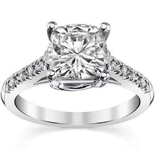 3 Ct Cushion And Round Cut Natural Diamonds Wedding Ring