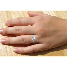 3 Ct Cushion Cut Half Moons Baguette Diamond Ring Excellent Cut 18K