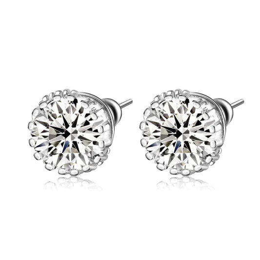 natural round diamond 3ct earring front view