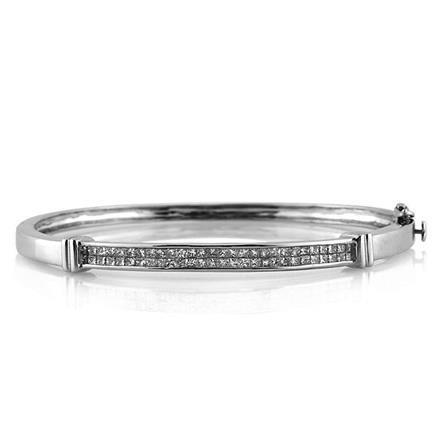 natural princess diamond 3ct bracelet front view