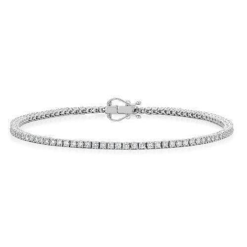 3 Ct Round Diamond Genuine Diamond Tennis Bracelet 14K White Gold