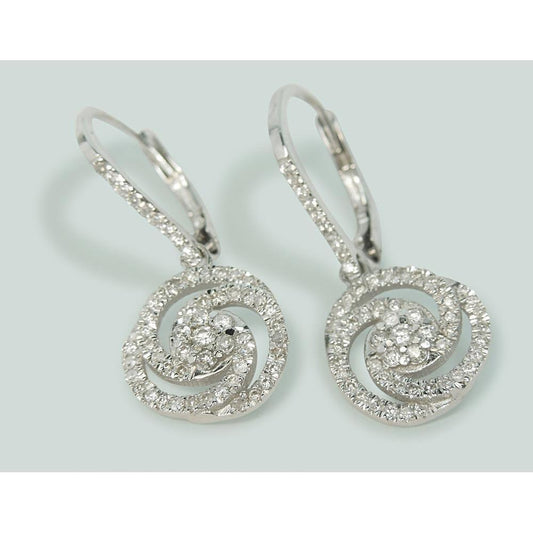 3 Ct Round Diamond Natural Circle Drop Dangle Earring 14K White