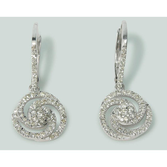 3 Ct Round Diamond Natural Circle Drop Dangle Earring 14K White Gold