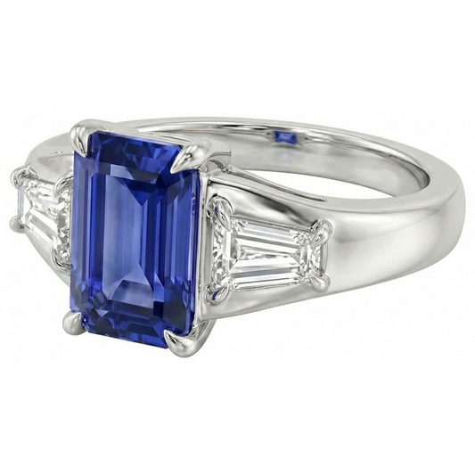 3 Ct Sapphire Wedding Ring