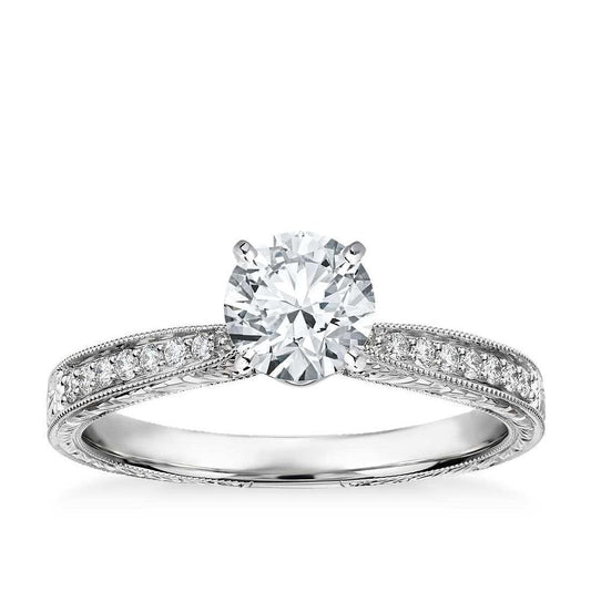 3 Ct Solitaire With Accents Genuine Round Cut Diamonds Wedding Ring