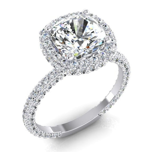 natural round diamond 3ct ring side angle