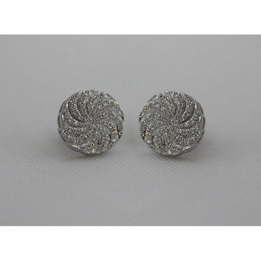 3 Ct. Round Natural Diamonds Stud Earrings