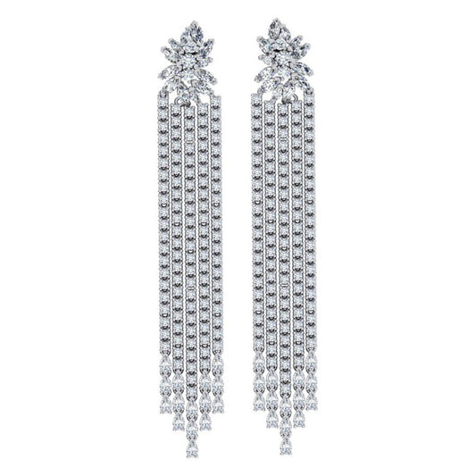3 Inches Chandelier Earrings Diamonds