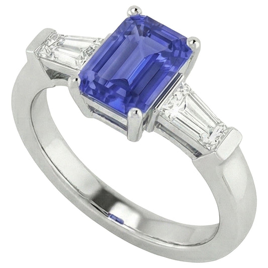 natural emerald sapphire 1.75ct ring front view