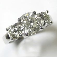 3 Stone Big Round Natural Diamond Ring Fine Jewelry 5 Carats 14K