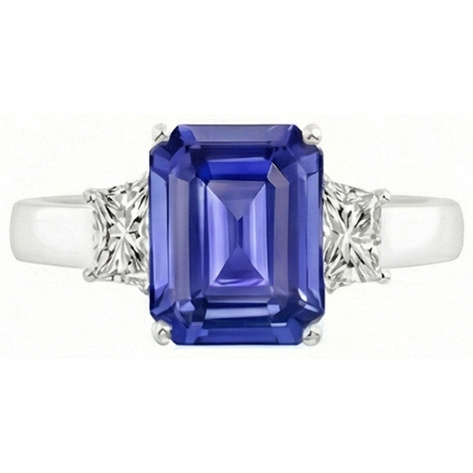 natural emerald sapphire 2.75ct ring front view