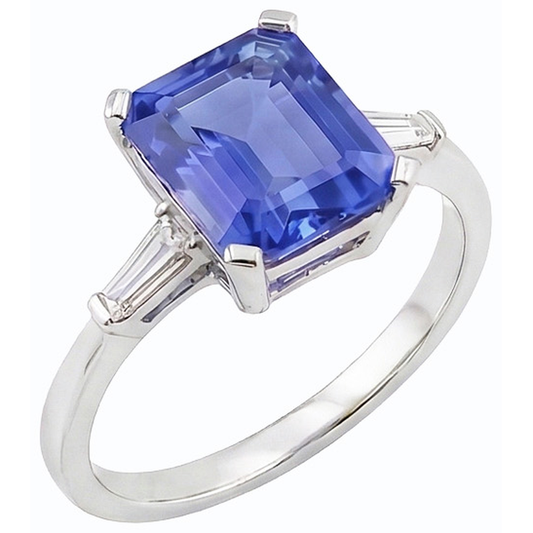natural emerald sapphire 2.25ct ring front view