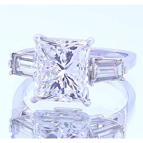 Engagement Ring Princess Cut Genuine Diamond 3 Carats Jewelry