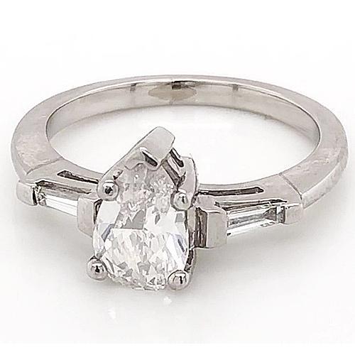 3 Stone Natural Diamond Engagement Ring 1.50 Carats Jewelry White