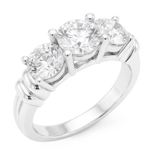 3 Stone Natural Earth Mined Diamond Ring Real