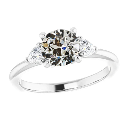 natural round diamond 3ct ring front view