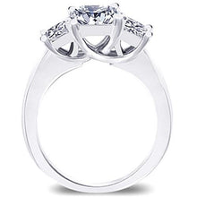3 Stone Real Diamond Engagement Ring Princess Diamond 1.81 Carat