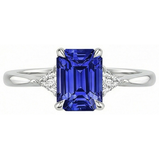 natural emerald sapphire 3.50ct ring side angle