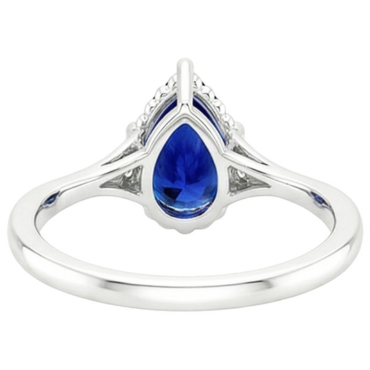 natural round sapphire 3.25ct ring side angle