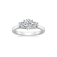 3 Stone Round Cut 3 Ct Real Diamonds Engagement Ring White Gold 14K