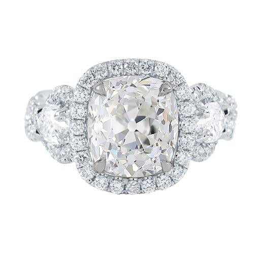 natural round diamond 6.75ct ring front view