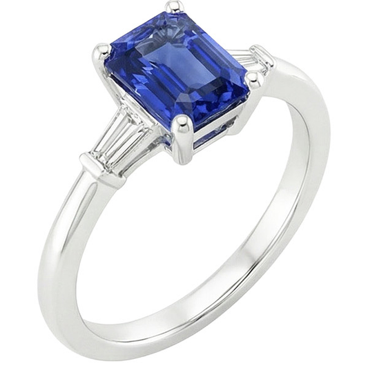 natural emerald sapphire 3.50ct ring side angle