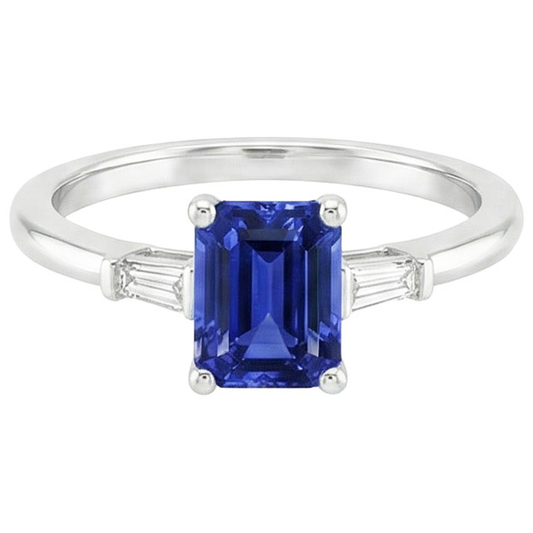 natural emerald sapphire 3.50ct ring top view